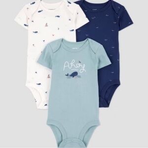 Carter's Ahoy Baby Bodysuits - Blue, White, Navy